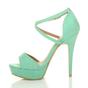 Mint AJVANI Mint High Heel Crossed Straps Platform Sandals, Image 3 of 6