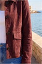 Burgundy Faux Suede Button Jacket, Image 4 of 4