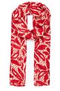 Red Lightweight Two Tone Floral Scarf, Image 1 of 3