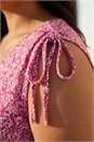 Pink Curve Printed Ruched Shoulder Vest Top, Image 4 of 4
