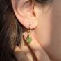 Gold Raw Peridot August Birthstone Gold Plated Huggies, Image 2 of 4