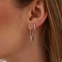 Rose Gold Pave Safety Pin Earring Jewelled Sterling Silver, Image 4 of 4