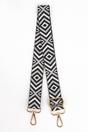 Grey Aztec Woven Bag Strap, Image 1 of 4