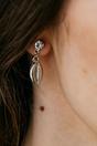 Silver The Colourful Aura Silver Cowrie Zircon Earrings, Image 1 of 2