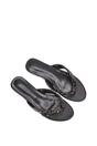 Black 'Veda' Flat Flip Flop Sandals With Jewel Details, Image 6 of 7