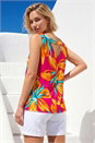 Cerise Floral Print Bar Back Detail Vest, Image 3 of 4
