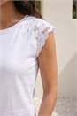 Ivory  Cotton Lace Cut Out Detail Top, Image 4 of 4