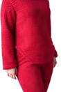 Burgundy Supersoft Textured Woven Pattern Fleece Pyjamas, Image 3 of 5