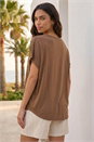 Chocolate Textured Stretch Tunic Top, Image 2 of 4