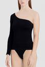 Black One Shoulder Sculpting Smooth Top, Image 4 of 5