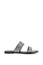 Black 'Lucy' Slip On Flat Cork Slider Mules, Image 1 of 5