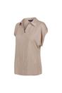 Natural Plain V Neck Short Sleeved Polo Shirt, Image 3 of 4