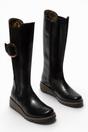 Black Womens Leather Knee-High Boots-SOIF360, Image 2 of 5