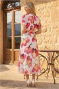 Ivory  Floral Split Sleeve Midi Dress, Image 3 of 4