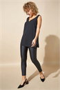 Black V-Neck Sleeveless Vest Top, Image 2 of 5