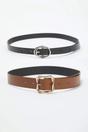 Multi Double Pack Mixed Buckle Faux Leather Belt Set, Image 2 of 2