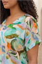 Green Curve Abstract Print Top, Image 4 of 4
