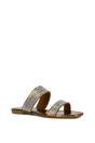 Gold 'Lucy' Slip On Flat Cork Slider Mules, Image 2 of 5