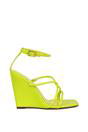 Green 'Danica' Ankle Strap Square Toe Wedge Heel Sandals, Image 1 of 5
