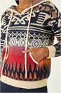 Navy Jacquard Hooded Knit, Image 5 of 5