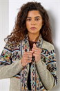 Natural  Nordic Patterned Longline Cardigan, Image 5 of 5