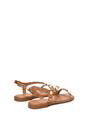 Nude XY LONDON Nude Flat Slingback Sandals With Studded Pearls, Image 4 of 6