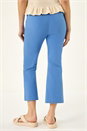 Light Blue Seam Detail Cropped Trouser, Image 3 of 5