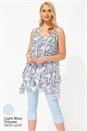 Ivory  Paisley Print Crinkle Tunic Top, Image 6 of 8