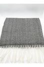Black Herringbone Tassle Scarf, Image 3 of 5