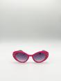 Pink Oval Cat-Eye Sunglasses in Hot Pink, Image 1 of 6