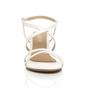 White AJVANI White Mid Wedge Heel Crossed Straps Sandals, Image 6 of 6