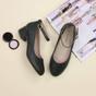 Green AJVANI Green Low Block Heel Ankle Strap Court Shoes, Image 4 of 6