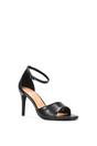 Black Stiletto Heel Open Toe Sandals With Ankle Strap, Image 2 of 6