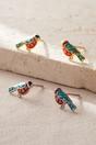 Gold Bullfinch Birds S925 Sterling Silver Stud Earrings, Image 1 of 2