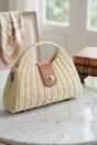 Beige Beige Woven Top Handle Handbag - Forest, Image 1 of 2