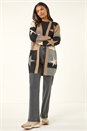 Natural  Star Print Longline Stretch Cardigan, Image 2 of 5