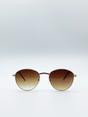 Gold Classic Round Metal Frame Sunglasses, Image 1 of 3