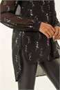 Black Spot Foil Print Longline Shirt, Image 5 of 5