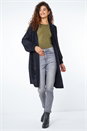 Black Fluffy Longline Cardigan  , Image 2 of 5
