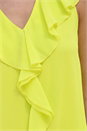 Yellow Chiffon Ruffle Vest Top, Image 4 of 4