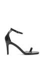 Black XY LONDON Black 'Emma' Strappy Stiletto High Heels With Ankle Strap, Image 1 of 6