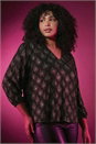 Silver Curve Glitter Sparkle Tunic Top, Image 1 of 6