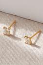 Gold Sterling Silver Four Leaf Clover Studs, Image 2 of 2