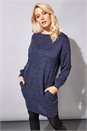 Midnight Blue Cocoon Jersey Pocket Dress, Image 1 of 4