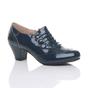 Navy Blue AJVANI Navy Blue Mid Cuban Heel Brogue Button Ankle Boots, Image 1 of 6