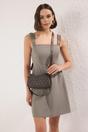 Dark Brown WOVCOR Dark Brown Patterned Adjustable Strap Mini City Shoulder Bag, Image 1 of 3