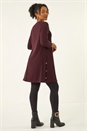 Wine Petite Buttoned Stretch Dress, Image 3 of 5