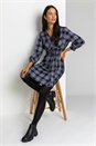 Navy Check Print Shirt Dress, Image 1 of 5