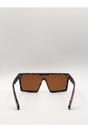 Brown Oversized Flat Top Square Frame Sunglasses, Image 5 of 5