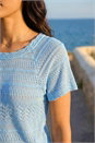 Blue Crochet Knit Top, Image 4 of 4